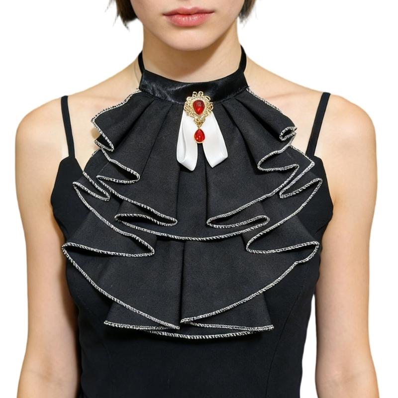

Comfortable Neckwear Detachable False Collar Adaptable to Various Necklines Suitable for Office and Daily Activities чорний
