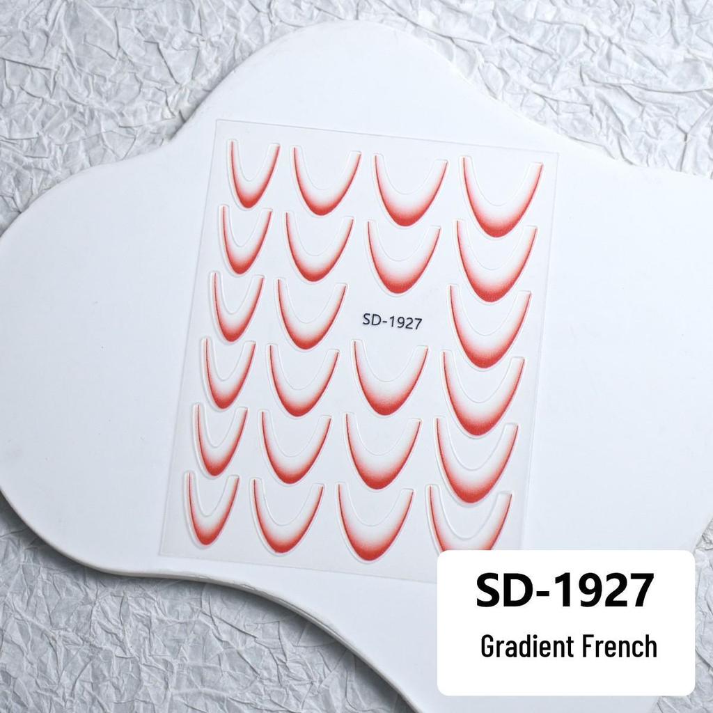 Waterproof Solid Color & Gradient French Nail Stickers - Durable & Stylish for DIY Manicures
