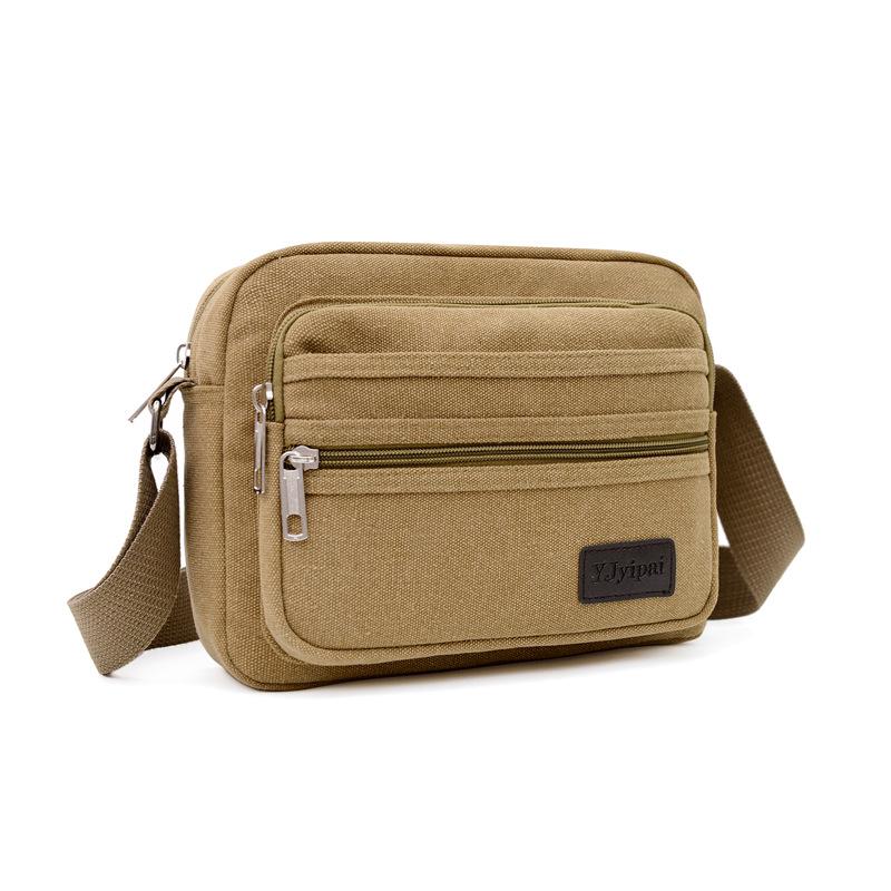 Men's Retro Fashion Canvas Crossbody Bag - Breathable, Solid Color Design