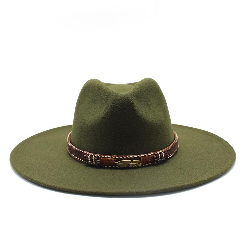 Men And Women Fedora Hat Big Eaves Hat Jazz Hat Spring Women'S Hat Gambler Hat Felt Hat