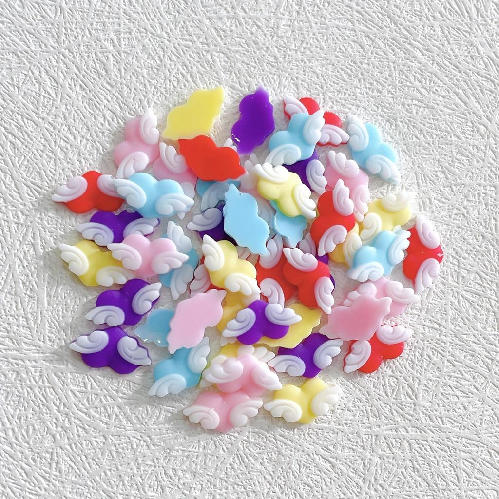 20 Pcs Luminous Angel Wing Nail Art Charm- 3D Resin Decorative Accessories For DIY Nail Design And Decoration
