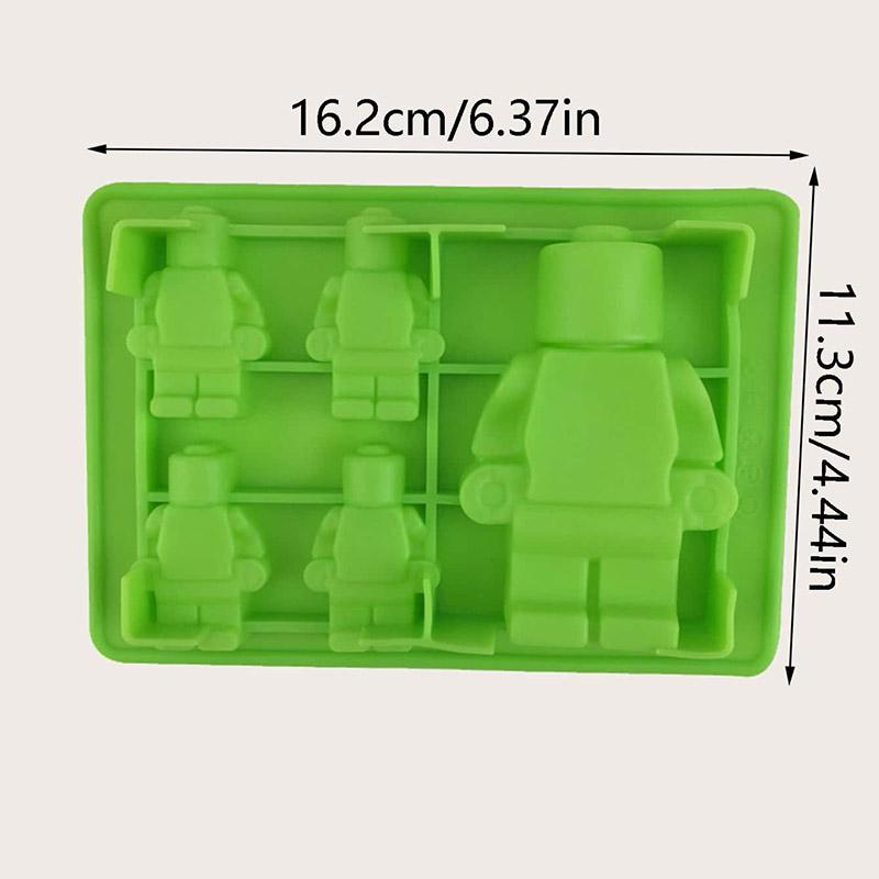 

1 шт. форма для строительного блока робота, силиконовая форма ручной работы зелёный