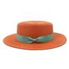 Men and women's new outdoor seaside sunshade bow big eaves flat top straw hat beach stage top hat
