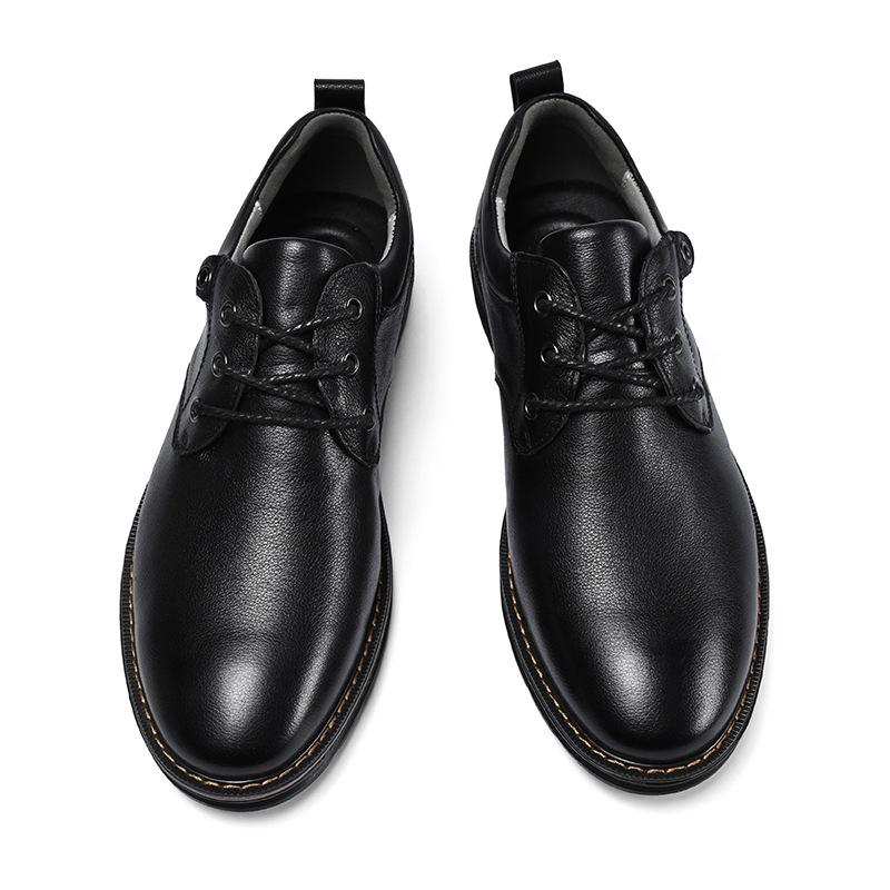Spring new business casual leather shoes breathable black leather comfortable soft-soled shoes