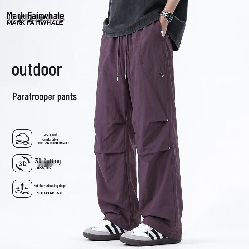Mark Fairwhale Men s Summer Loose Straight Parachute Cargo Pants L