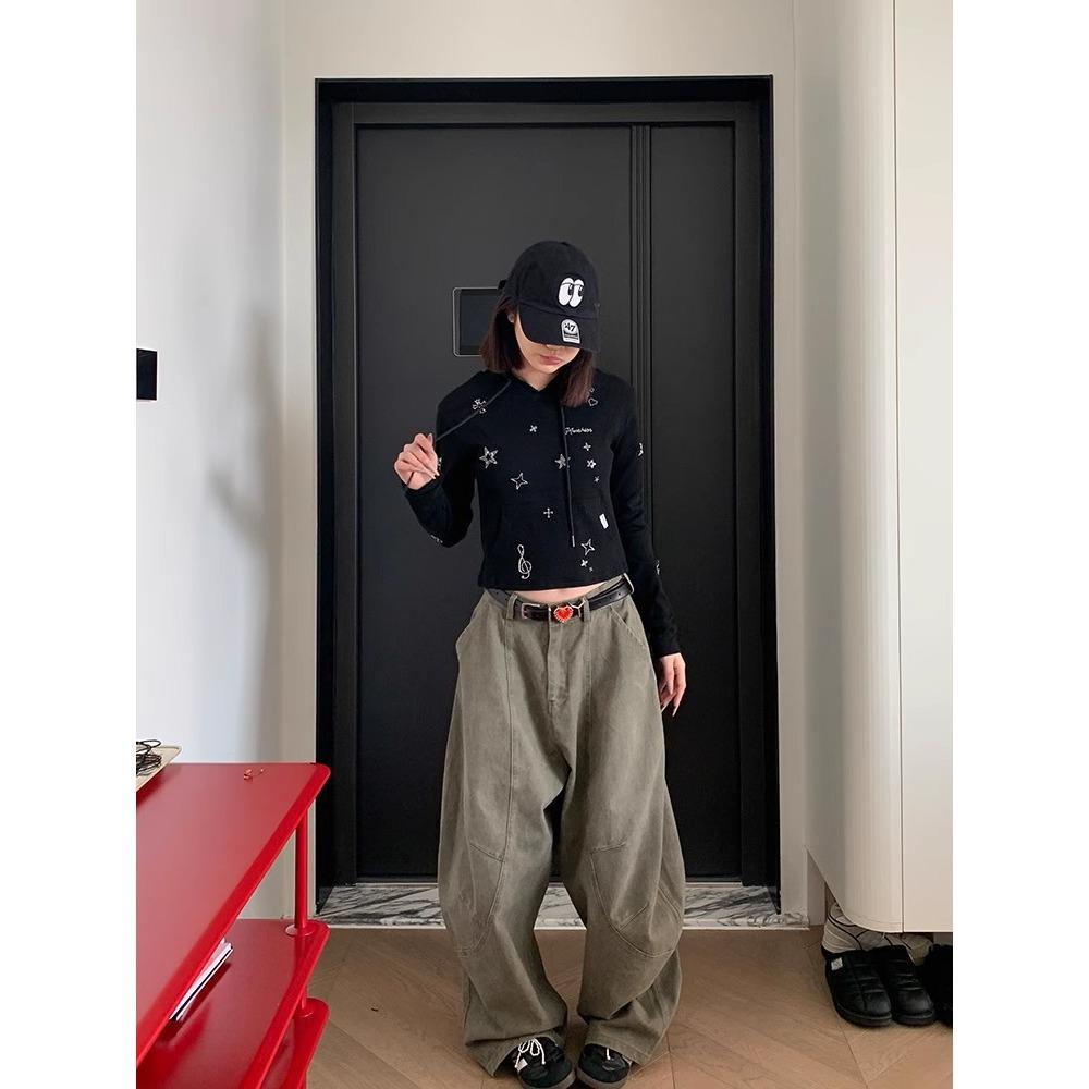 2024 Unisex Retro Scimitar Silhouette Wide-Leg Casual Overalls