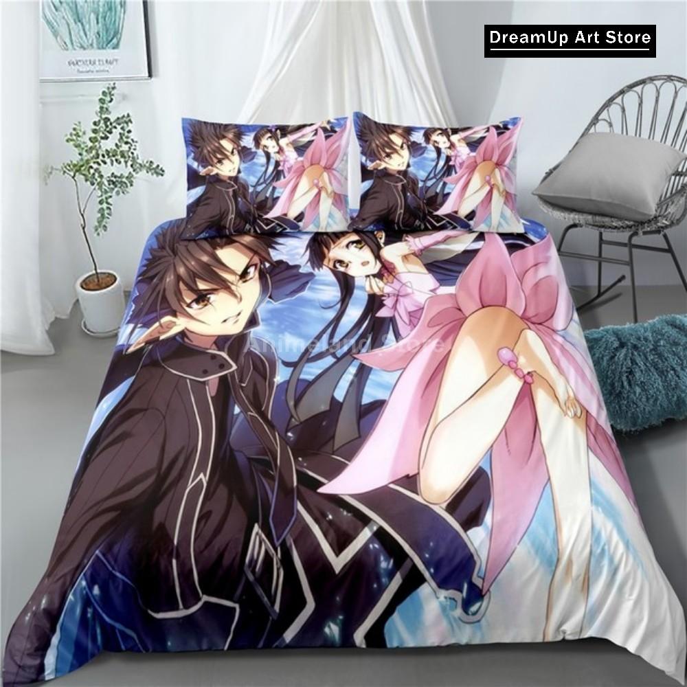 3D Print Fashion Anime Sword Art Online Bedding Set Boys Girls Twin Queen Full Size Duvet Cover Pillowcase Bed Adult Bedroom
