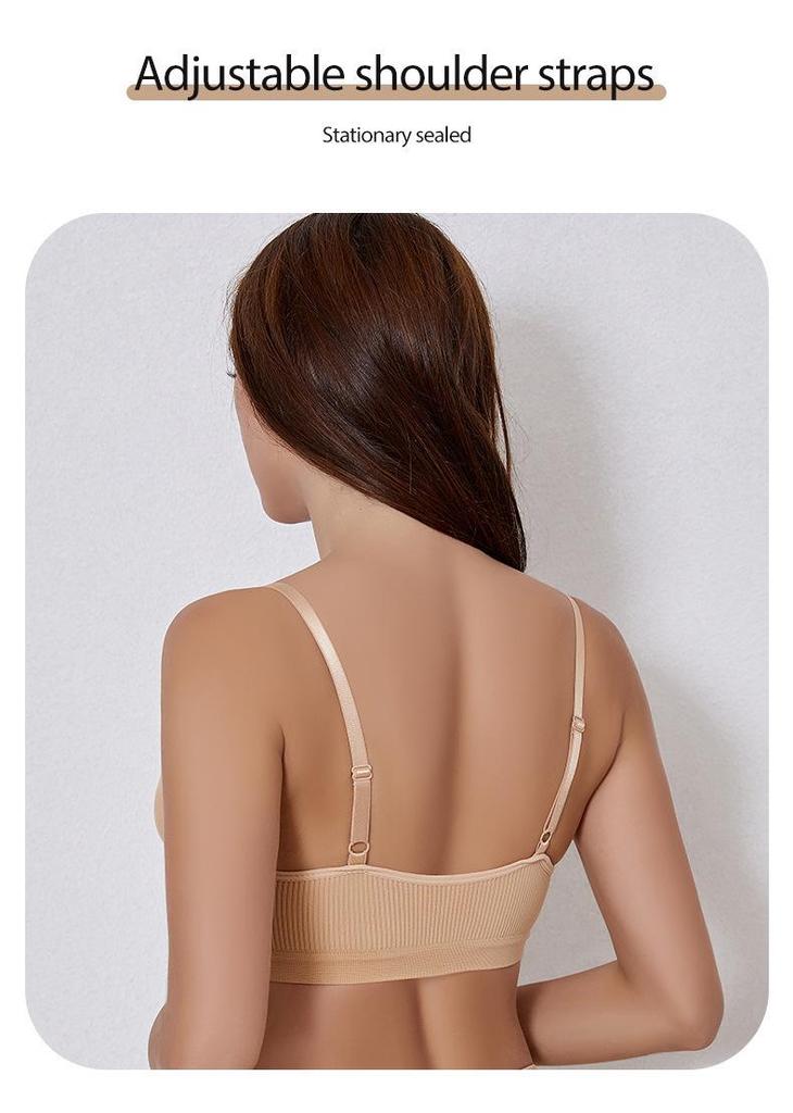 Drahtloses Push-up-Camisole-BH-Set für Damen: Nahtlose, gepolsterte, bequeme Nachtwäsche zum Schlafen, Schöner Rücken, Große Größen, Teenager
