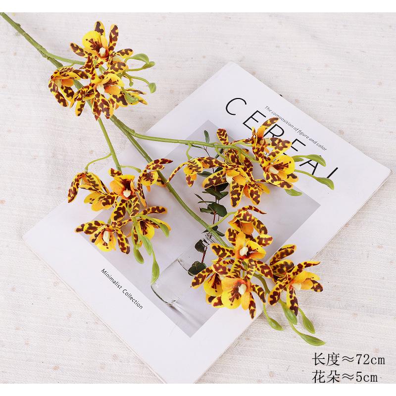 Simulated Mid-branch Wandai Orchid 4-pronged Mini Cymbidium Simulated Flower
