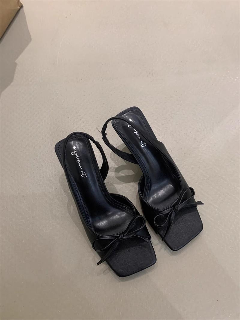 

Fashion Hot Selling Closed Toe Sandals 2025 Women s Female Shoe High Heels Pointed Stiletto Rhinestone Summer Retro Comfort Open Comfort 35 чёрный