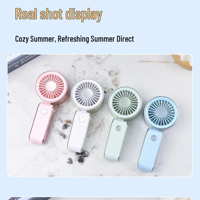 Cartoon Handheld High-Power Fan for Students – Personalized Logo Options