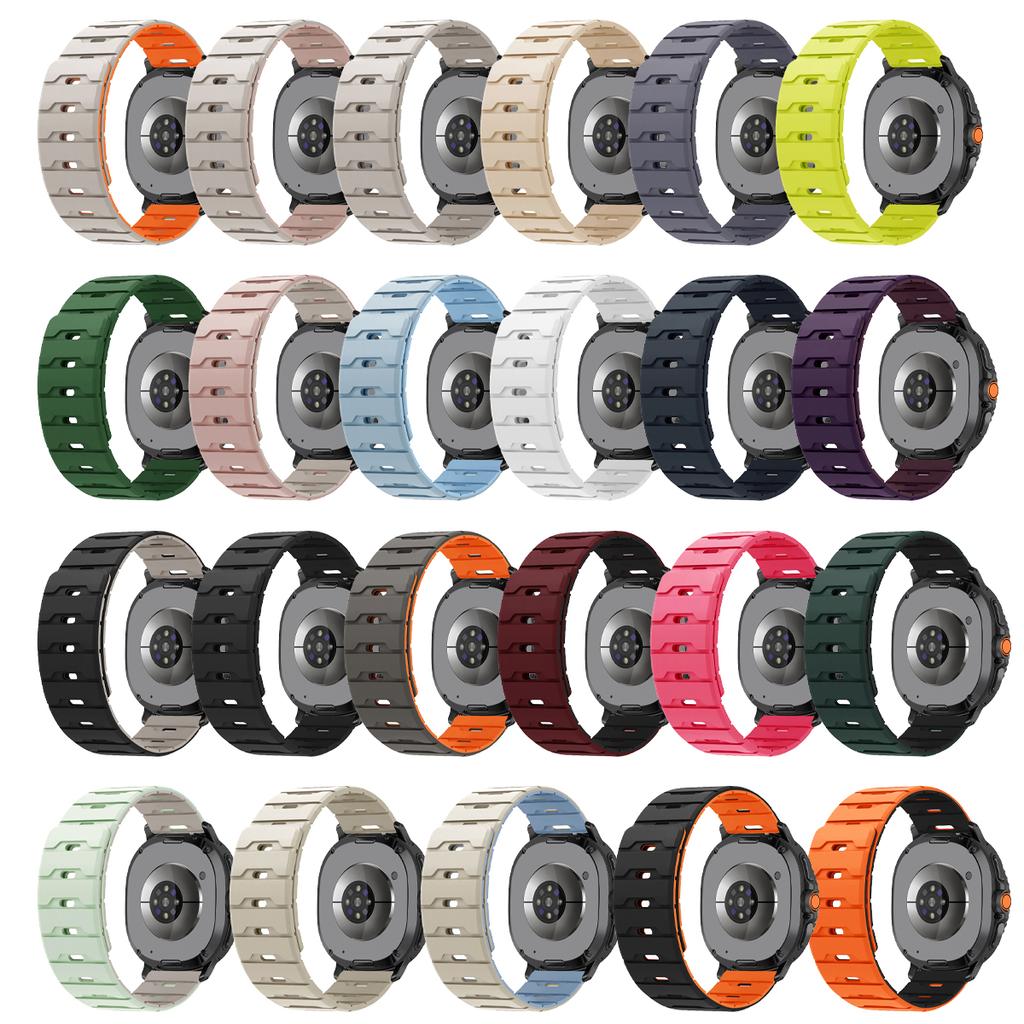 Magnetiskt Band För Samsung Galaxy Watch 8/8classic Ultra 2025/7 47mm Tvåfärgat Silikonband För Galaxy Justerbart Sportarmband