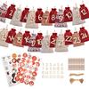 Christmas Advent Calendar Bags 24 Days Countdown Calendar Burlap Bags Drawstring Gift Bags For Adults And Kids Diy Candy Bags