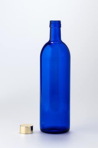 720ml Glass Wine Bottle, Assorted Colors (Blue/Aqua Blue, 2 Bottles Each), Storage, Refill, Made In Japan, Blue Bottle GLASS BOTTLE SK720PGBB4