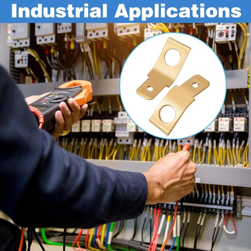 100Pcs Quick Disconnects Brass Spades Connectors 1/4Inch Male Tabs Crimps Terminals for Home Appliances and Machinery