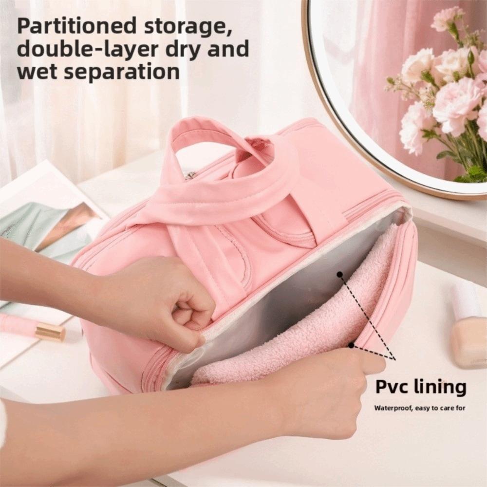 Lightweight Makeup Organizer Large Capacity Cosmetic Container Travel Toiletry Bag Business Trips