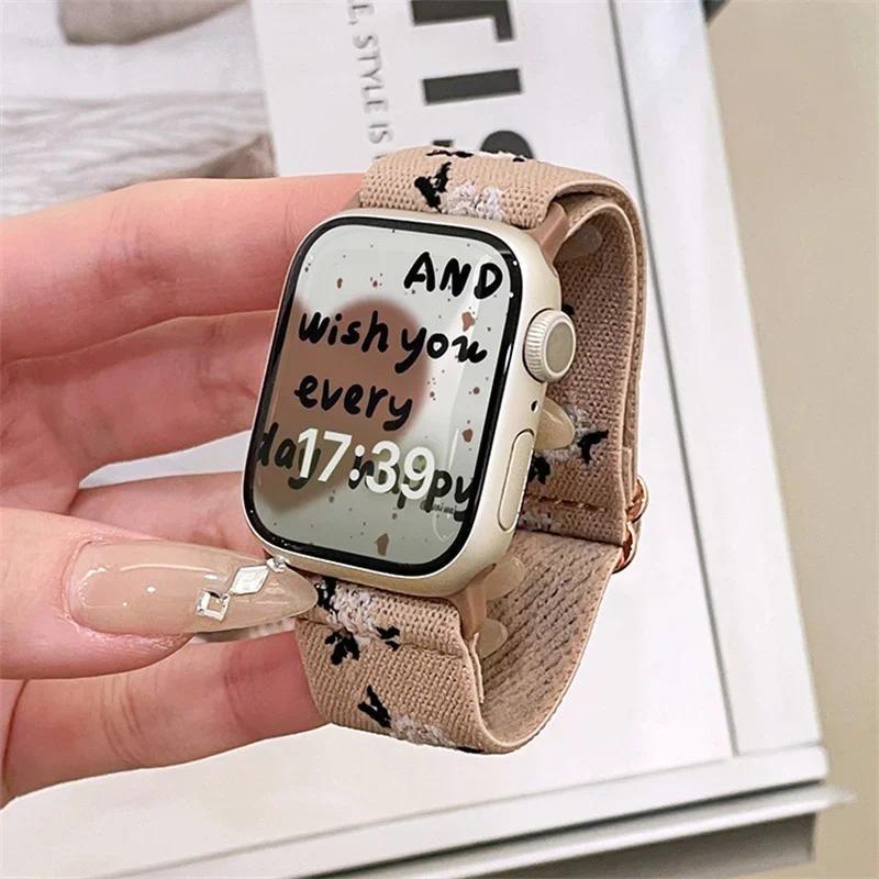 

Nylon Embroidery Strap Correa Belt Band For Apple Watch 46mm 45 44 40 49mm 41 42 38mm For iWatch Series 10 9 7 8 3 6 Se Ultra2 iWatch S10 42mm хаки