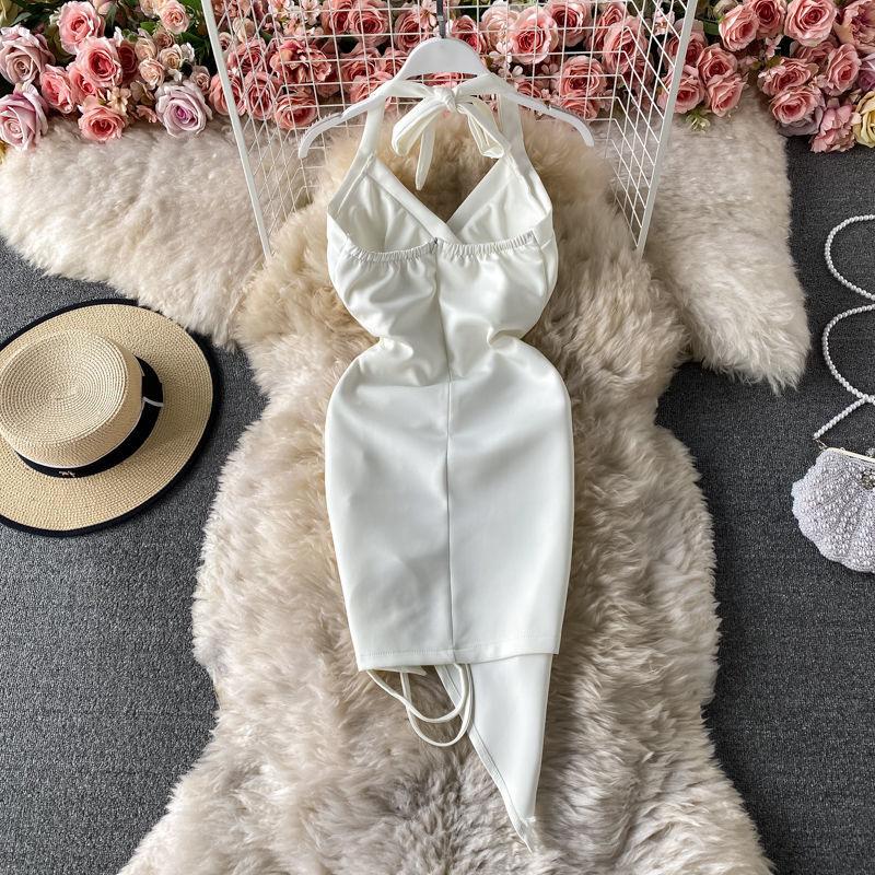 Pure Desire Style Sexy Neck Tube Top Dress Women's 2026 Summer New Tight and Thin Irregular Spice Girl Hip Wrap Dress