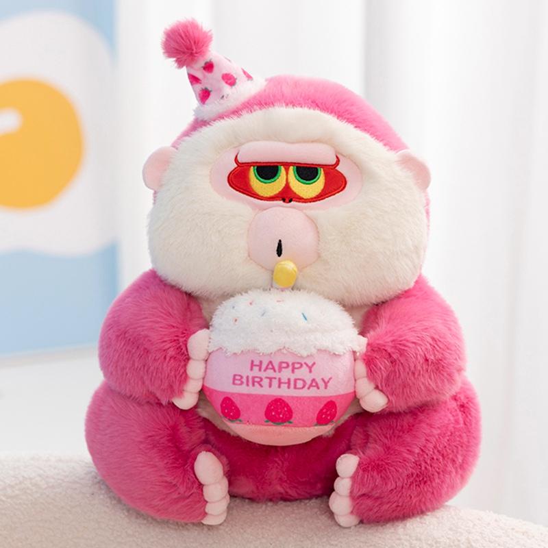 10 Styles Cartoon Fluffy Gorilla Plush Toy Pink Monkey Soft Stuffed Animal Doll Backpack Car Bag Room Decor Kid Creative Gifts