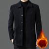 New Autumn and Winter Style Plush Thickened Snow-nell Lapel Jacket Middle-aged Daddy Wear Fashionable Business Casual Jacket