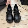 British style small leather shoes women's 2025 summer new retro Japanese thick-soled heightening lace-up Internet celebrity loafers women's singl