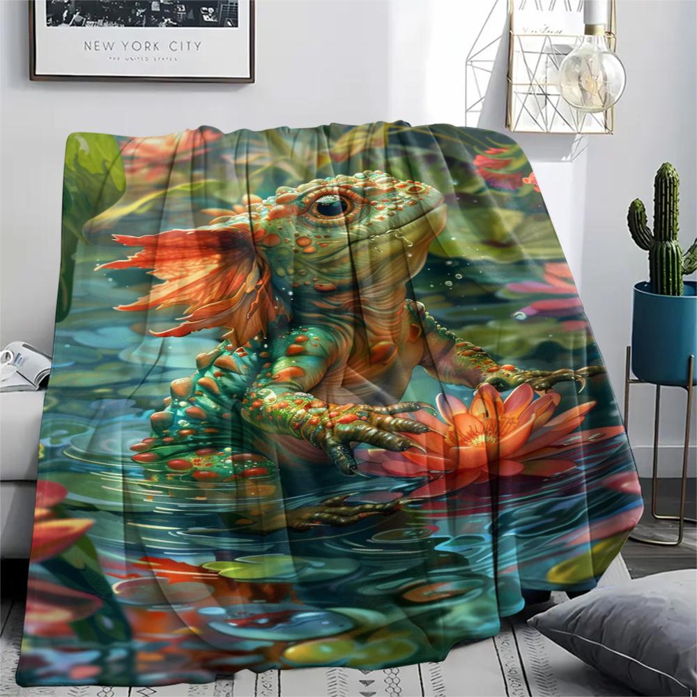 1 pièce Couverture en Flanelle Imprimée Dessin Animé, Haute Qualité Confortable pour Toutes les Saisons, Décoration de Maison, Chaleur et Confort, Parfait pour un Cadeau de Noël ou d'Anniversaire