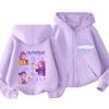 Kpop Demon Hunters Zipper Hoody Children Huntrix Rumi Zoey Cartoon Fashion Zip Sweatshirt Boy Girl Casual Tops Kids Clothes Gift