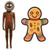 Children Man Gingerbread Jumpsuit Christmas Cosplay Costume Role Play Party