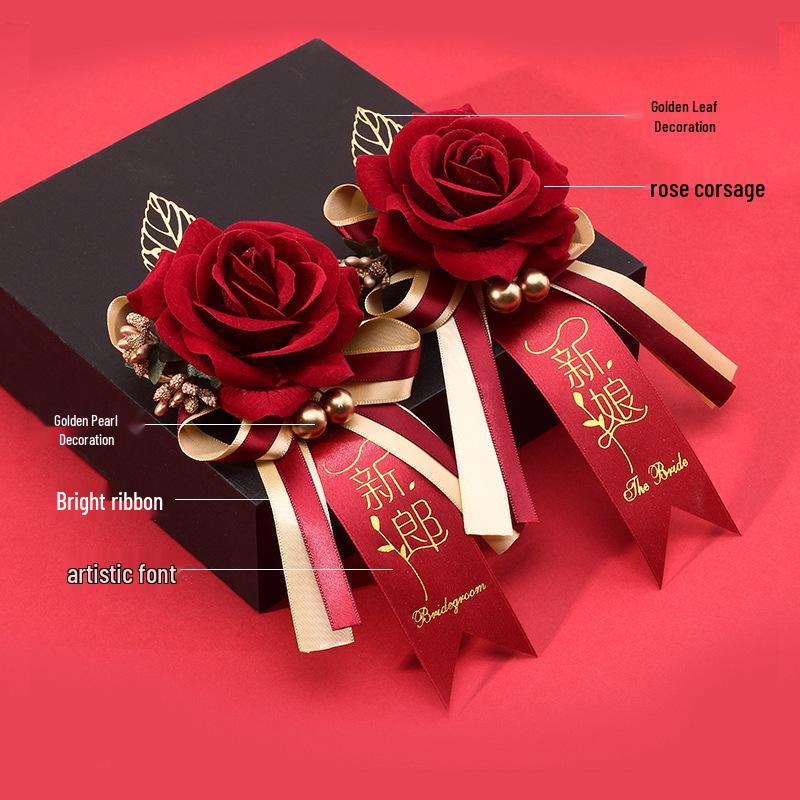 2025 Complete Wedding Corsage and Boutonniere Set for Bride, Groom, Groomsmen, Bridesmaids, and Family