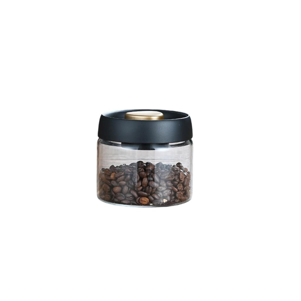 Portable Coffee Bean Container Leakproof Press Vacuum Seal Glass Jar For Travel Kitchen Storage