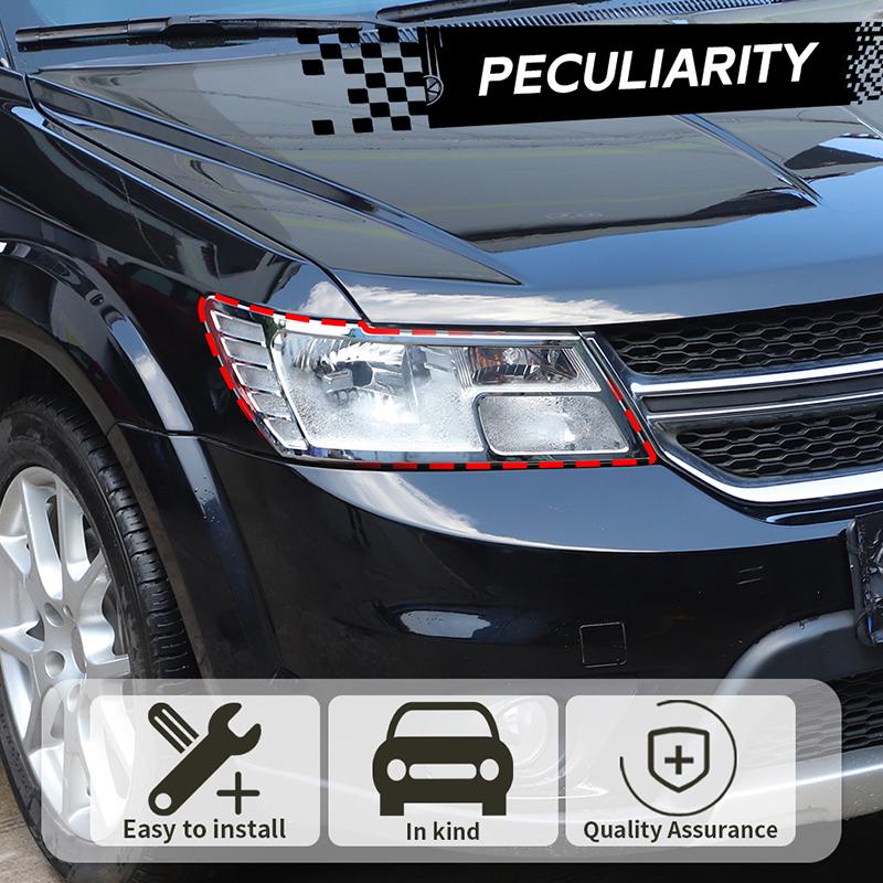 Car Front Headlight Covers  ABS Lamp Decoration For Dodge Journey 2011-2020 Exterior Accessoriess 