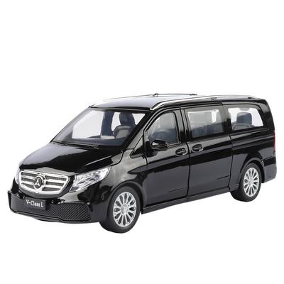 NOVO 1/24 Benz V260 MPV VEÍCULO DE NEGÓCIOS Modelo de Carro de Liga Leve Som e Luz Puxar para Trás Brinquedo Infantil Colecionáveis Presente de Aniversário