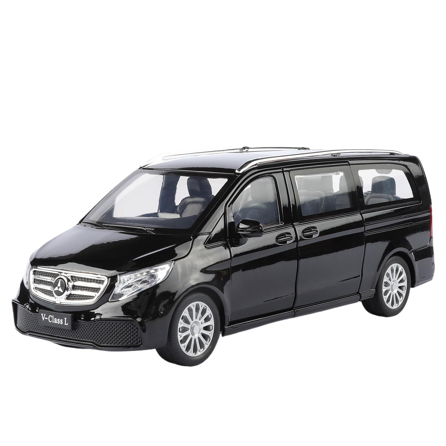 

НОВИНКА 1/24 Benz V260 MPV ДІЛОВИЙ АВТОМОБІЛЬ Металева Модель Авто Звук і Світло Відтягується Дитяча Іграшка Колекційна Різдвяний Подарунок чорний