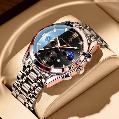 Topmarke Neu Multifunktions-Herrenuhr Wasserdicht Leuchtend Mode Quarz Armbanduhr