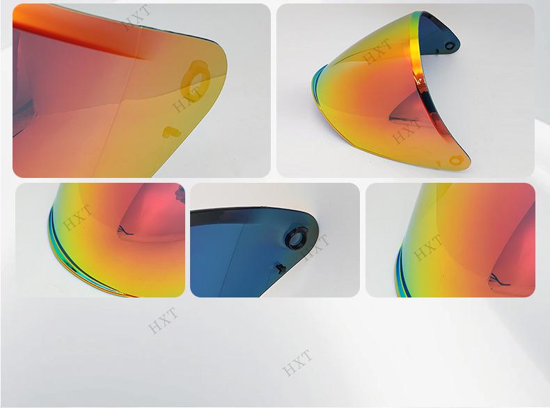 Mirror Visor for OF626 COMPASS Half Helmet with Sun Protection, Electroplated, Day and Night Use