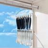 18 Clips Socks Drying Rack Large Capacity Hanging Clothes Hanger Underwear Socks Holder  Travel
