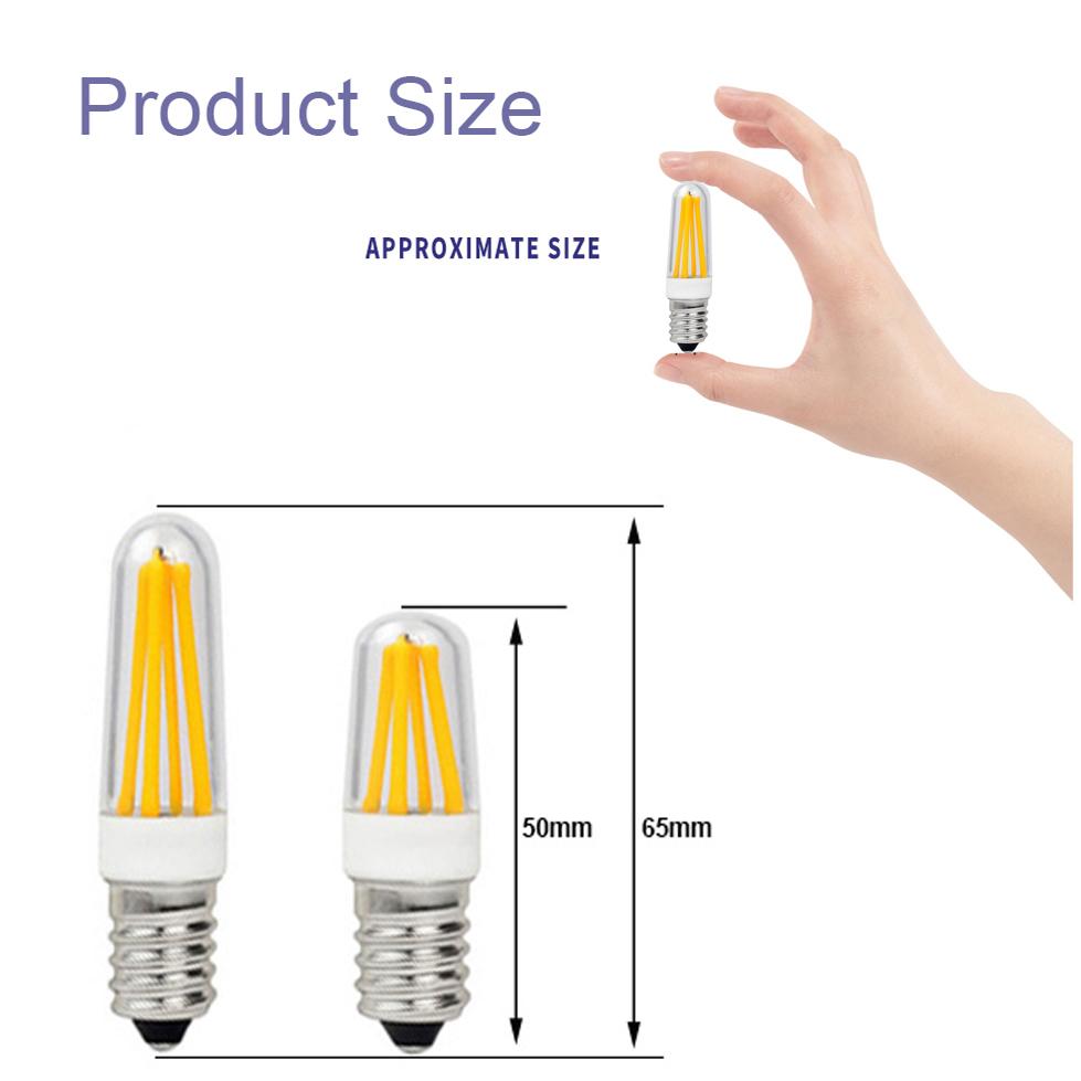 4er-Pack ultrahelle E12/E14 LED-Filamentlampen, 220 V AC, 2 W/4 W, 360°-Abstrahlwinkel, ersetzt 40-W-Halogen-Kronleuchter