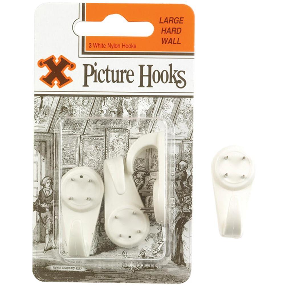 X Tvrdé nástěnné závěsné háčky (Balení po 3)