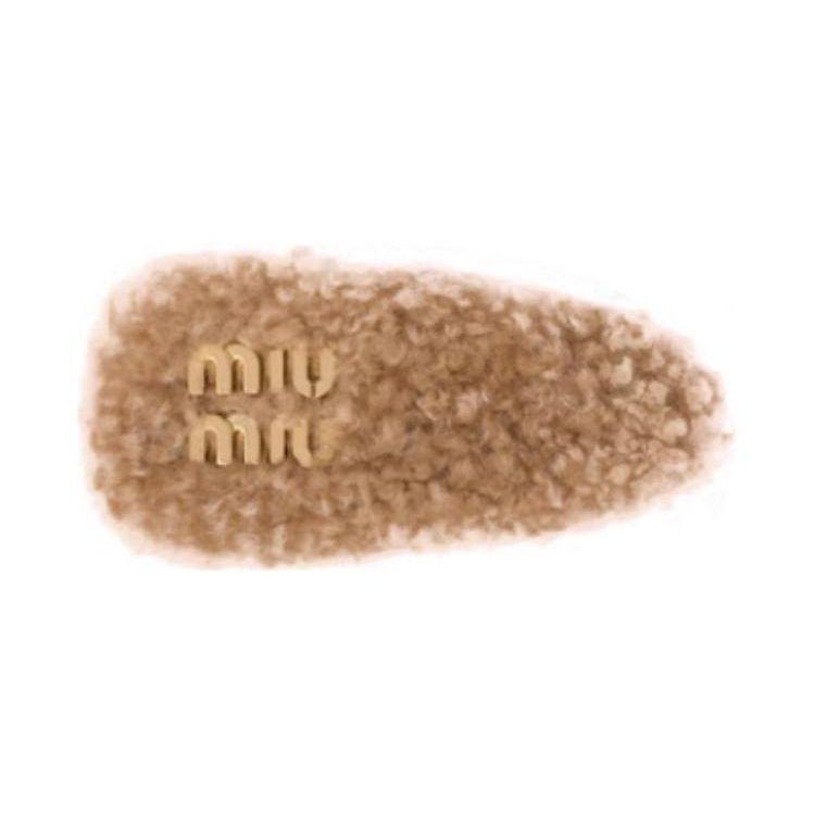 

Miu Miu Logo Design Leather Metal Sheepskin Hair Clip Women accessories Brown 5IF092_2F7T_F098L Basic Packaging-Box Not Included,F,Brown