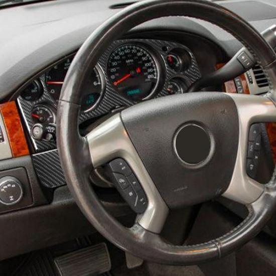 3Pcs Carbon Fiber Speedometer Cover Trim For Tahoe/Silverado/Yukon/Sierra