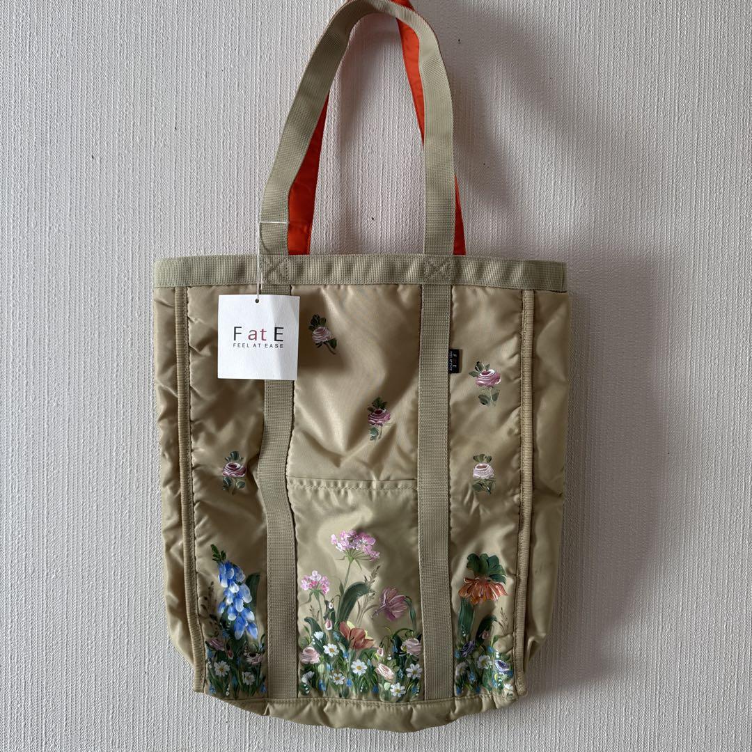 

[USED] Assendelft tole painting beige nylon tote bag