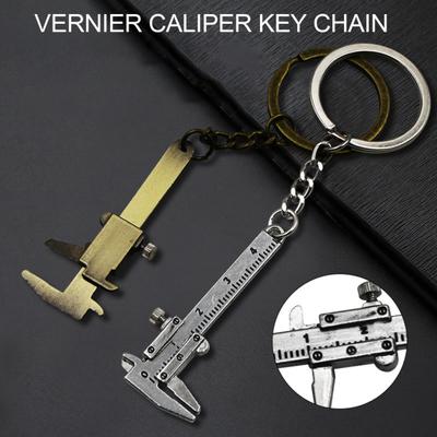 Unisex Mini Ölçme Ölçme Aracı Kolye Anahtarlık Kaliper Slayt Cetvel Anahtarlık