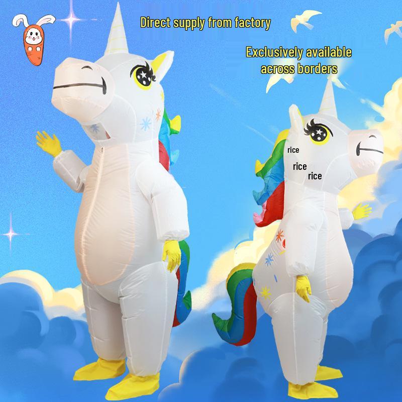 Unicorn Pegasus Seven-Color Walking Inflatable Costume for Halloween Parade