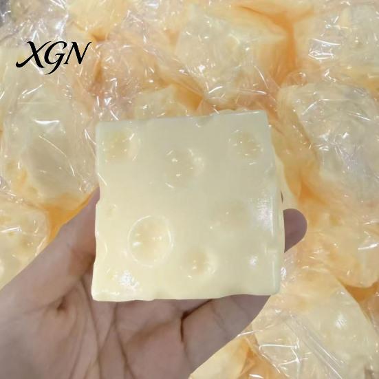 Soft Squeeze Toy Fake Cheese Stress Relief Toy, Squeezable Cube Sensory TPR Anxiety Relieving Hand Exercise for Kids and Adults