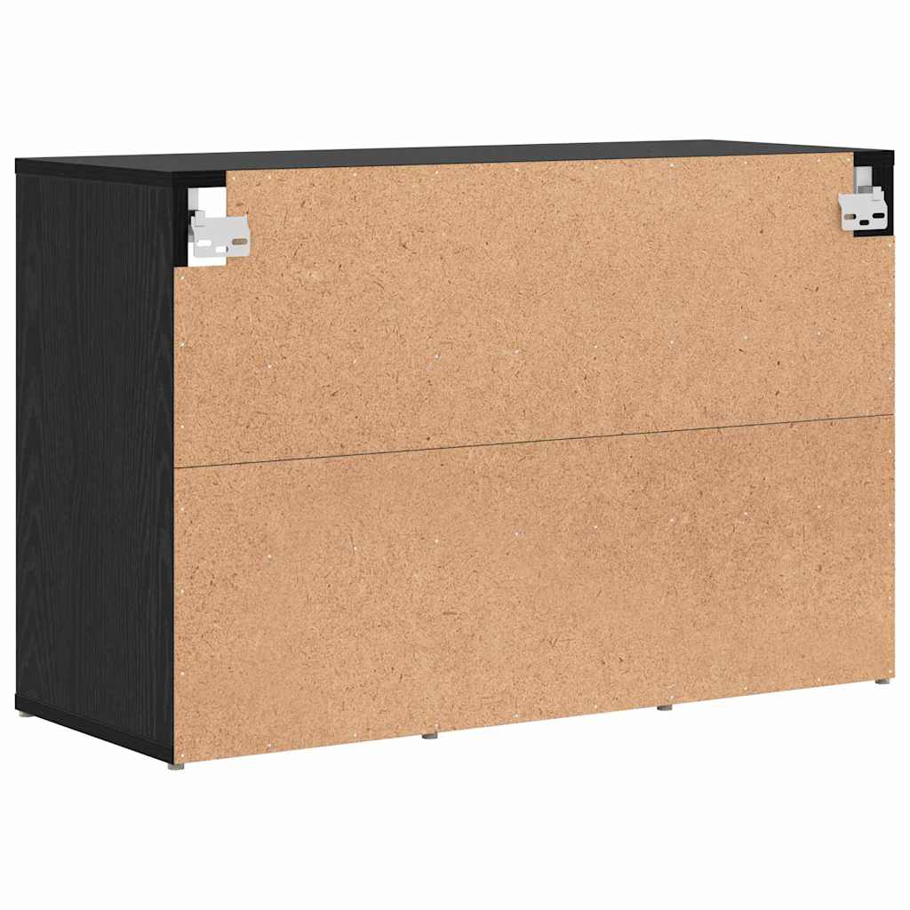 Shoe Cabinet with Shelf Black Oak Effect 77.5 x 30 x 51 cm