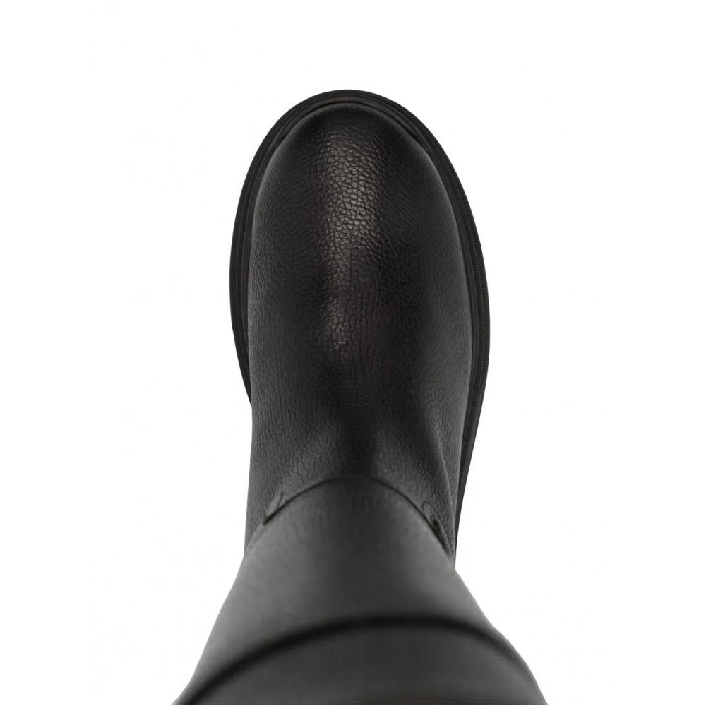 Salvatore Ferragamo Ferragamo Ryder Knee Length Leather Boots Black