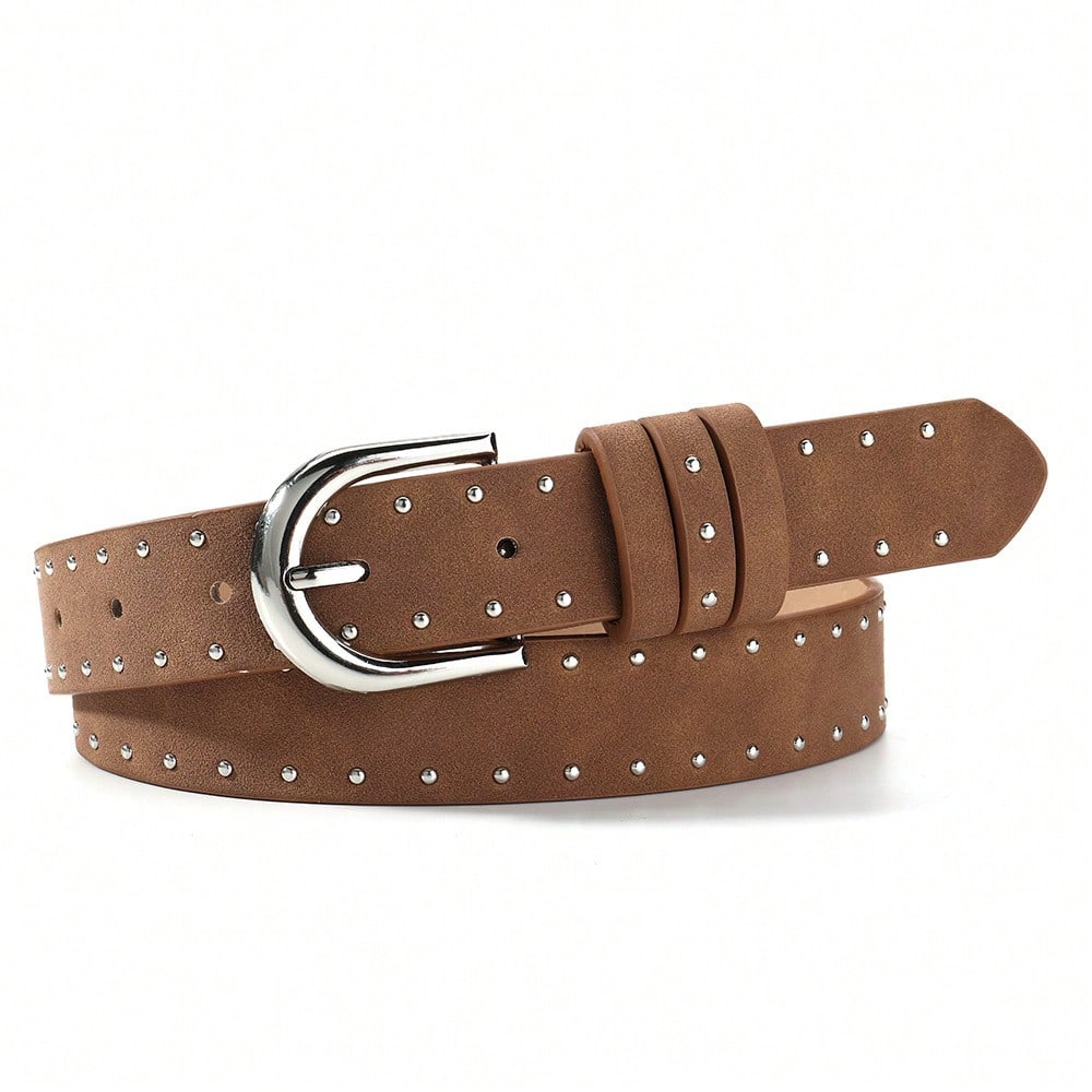 Velvet Rivet Belt, Spicy Girl Needle Buckle Women's Belt, Retro Personality Hip-Hop Jeans Belt