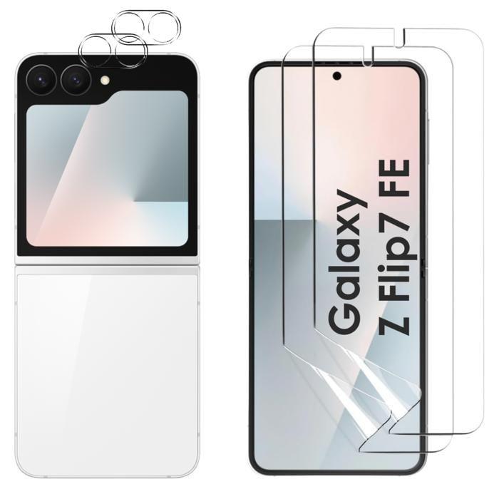 Protection Ecran et Caméra - PHONILLICO - Samsung Galaxy Z FLIP 7 FE - Pack 2 - Verre Trempé - Anti Rayure