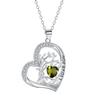 Heart-shaped Life Tree Necklace - Engraved Birthstone Pendant on Luxury Clavicle Chain for Women.