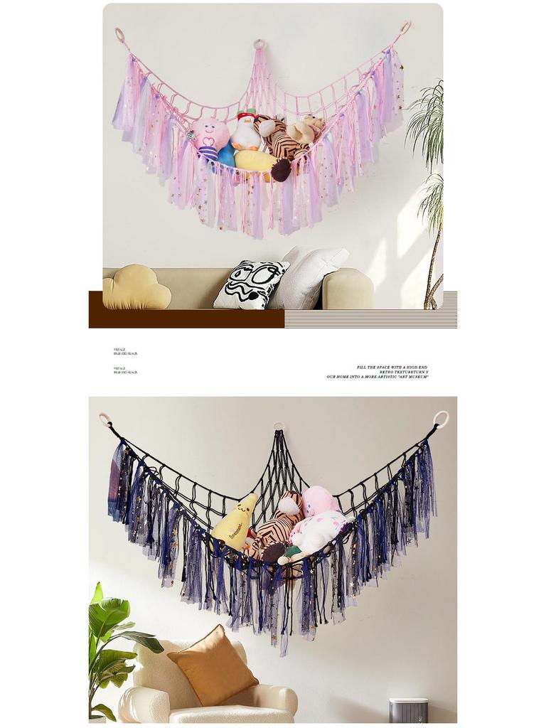 Triangular Cotton Rope Hanging Mesh: Plush Toy Storage and Decoration